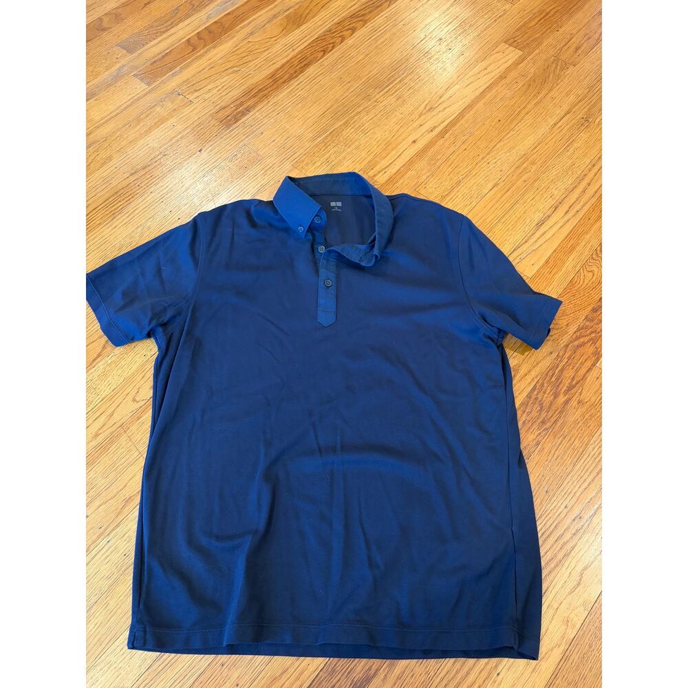 Uniqlo Polo Shirt Men’s Large Navy Blue Short Sleeve Casual Basic